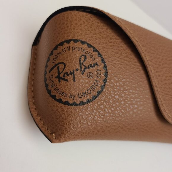 Ray Ban Brown Sunglass Glasses Case with new Cleaning Cloth - Picture 3 of 10